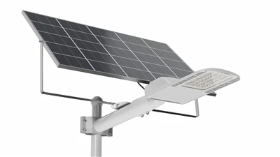 A fényes napenergia lámpák megvilágítják a falusi utakat